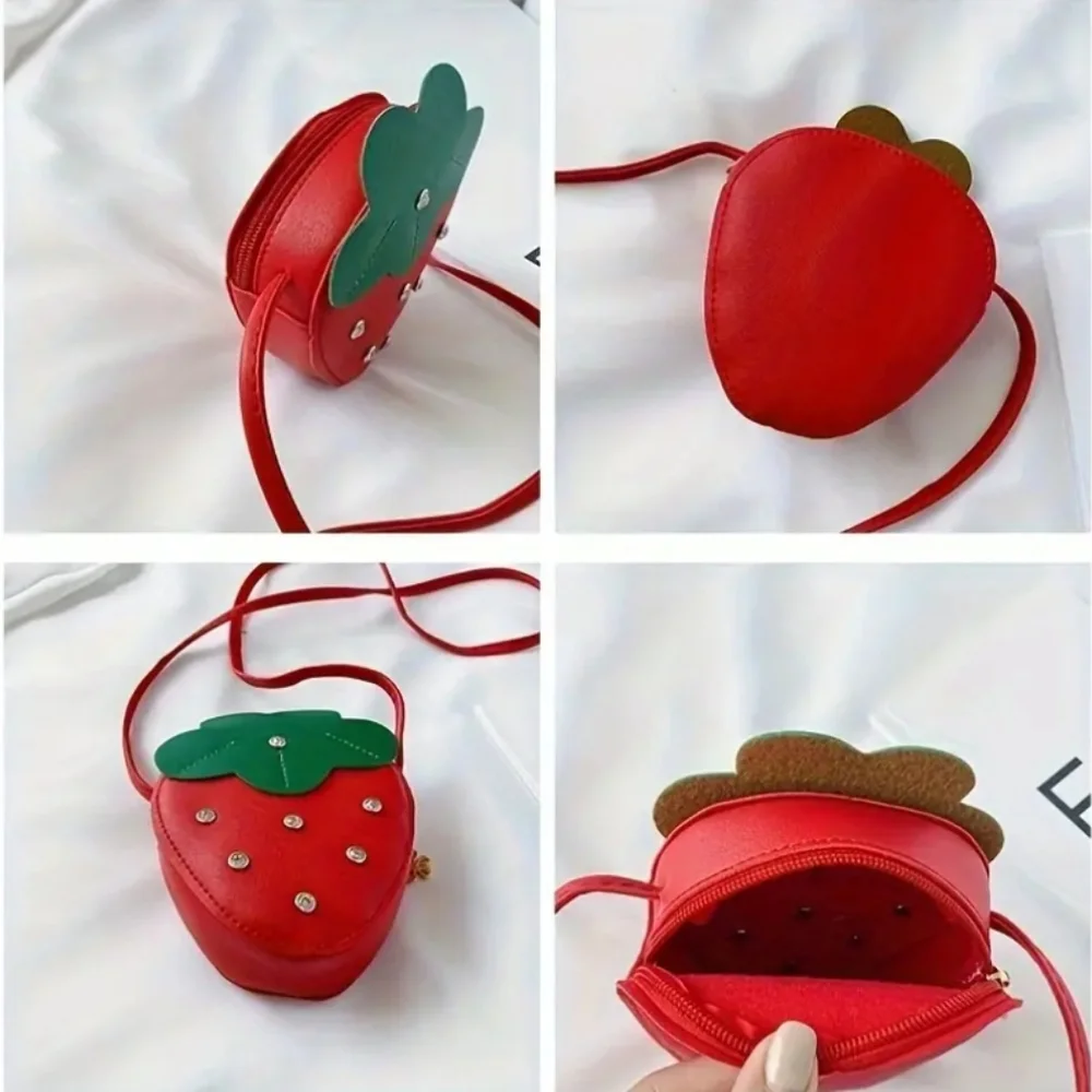 Girls Small Strawberry Crossbody Bag Purse - Picture 3 of 6